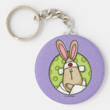 keychain de fu de lapin porte-clefs
