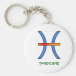 Keychain de signe de zodiaque de Poissons Porte-clé