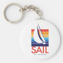 Keychain de Square_SAIL St Thomas de couleur de ba Porte-clef