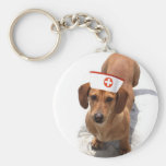 Keychain d'infirmière de teckel porte-clefs
