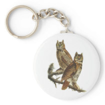 Keychain: Great Horned Owl by John James Audubon