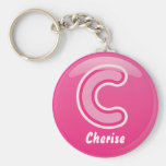 Keychain Letter C Pink Bubble