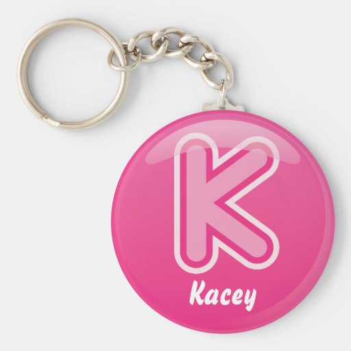 Keychain Letter K Pink Bubble