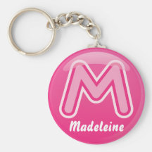 Keychain Letter M Pink Bubble
