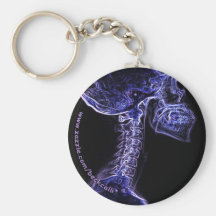 Keychain pourpre/bleu de rayon X de C-Épine Porte-clef