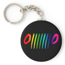 Keychain - rainbow grille - black - custom