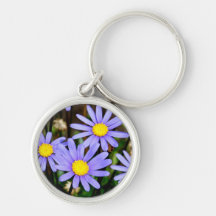 Keychain with Blue Marguerite