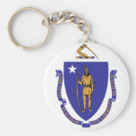Keychain with Flag of Massachusetts State