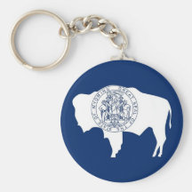 Keychain with Flag of  Wyoming State