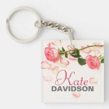 Keychain with roses and your name