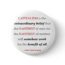 Keynes Capitalism Quote Round Button