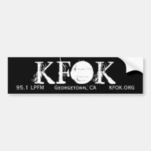 KFOK, 95.1 LPFM, Georgetown, CA, KFOK.ORG Bumper Stickers
