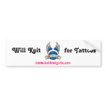 KG Logo Knit for Tattoos Bumper Sticker