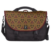 Khaki and Burgundy Flowers Pattern G23` Laptop Commuter Bag