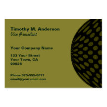 Khaki Black Polka Dot mod circle Business Cards