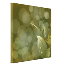 Khaki Bokeh Leaves Wrapped Canvas Canvas Prints