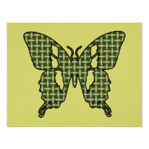 Khaki Butterfly Invitations