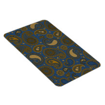 Khaki Paisley on Blue Jean motif Flexible Magnets