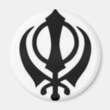 Khanda noir aimants pour réfrigérateur