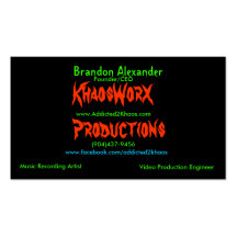 KhaosWorX Productions Business Card Templates