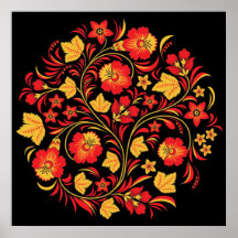 Khokhloma Hohloma Russian Folk Art Poster