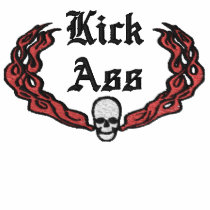 Kick Ass Skull Embroidered Shirt