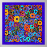 Kick It Up! Circles Flowers Poster signed