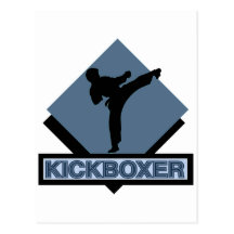 Kickboxer blue diamond postcards