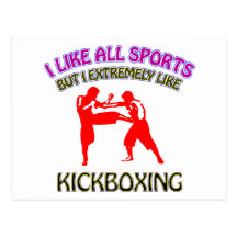 Kickboxing designs postcard