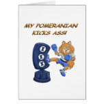 Kickboxing Pomeranian Greeting Card