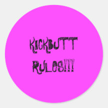 KICKBUTT RULES sticker sheet