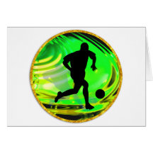 Kicking Balls in Green and Gold Cards
