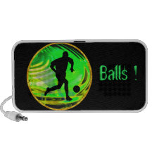 Kicking Balls in Green & Gold Travel Speaker