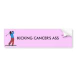 KICKING CANCER'S ASS Golf Bumper Sticker