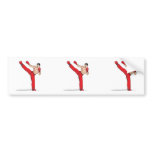 kicking kickboxer kickboxing graphic bumper sticker