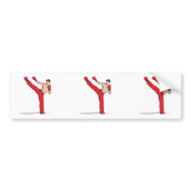 kicking kickboxer kickboxing graphic bumper sticker