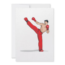 kicking kickboxer kickboxing graphic personalized invitation