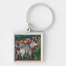 Kid aceo Baby Goat Keychain