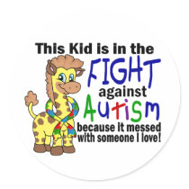 Kid In The Fight Against Autism Stickers