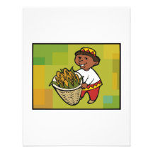 Kid with Corn for Kwanzaa Invitations