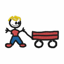 Kid with Wagon Embroidered Hoodie