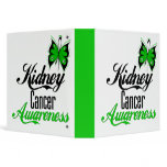 Kidney Cancer Awareness Green Butterfly Vinyl Binder