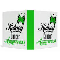 Kidney Cancer Awareness Green Butterfly Vinyl Binder