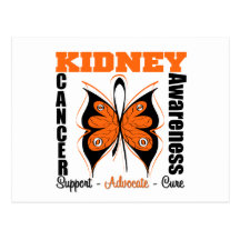 Kidney Cancer Awareness Orange Butterfly Postcards