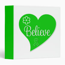 Kidney Cancer Believe Green Heart Binder