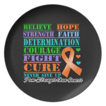 Kidney Cancer Believe Strength Determination Party Plates