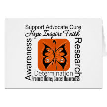Kidney Cancer Butterfly Inspirations (Orange) Card