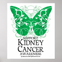Kidney Cancer Butterfly Poster