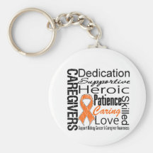 Kidney Cancer Caregivers Collage v1 Keychains
