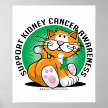 Kidney Cancer Cat Poster